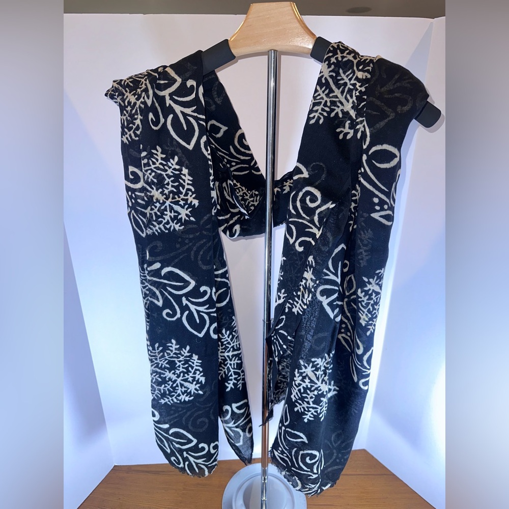 Spring scarf, Asian Eye Black and White Artistic Scarf, beautiful accessory